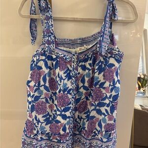 Vineyard Vines Blue and Purple Floral Blouse